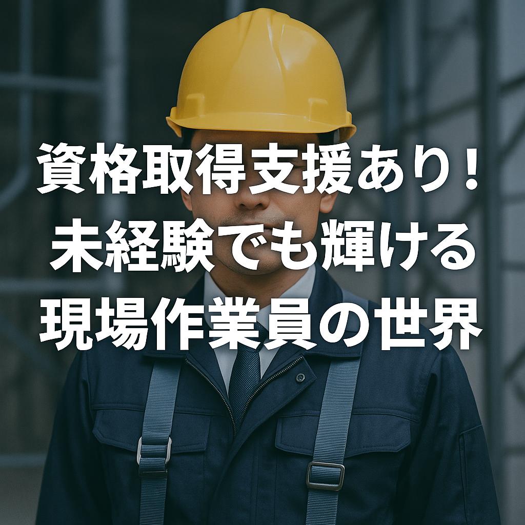 資格取得支援あり！未経験でも輝ける現場作業員の世界