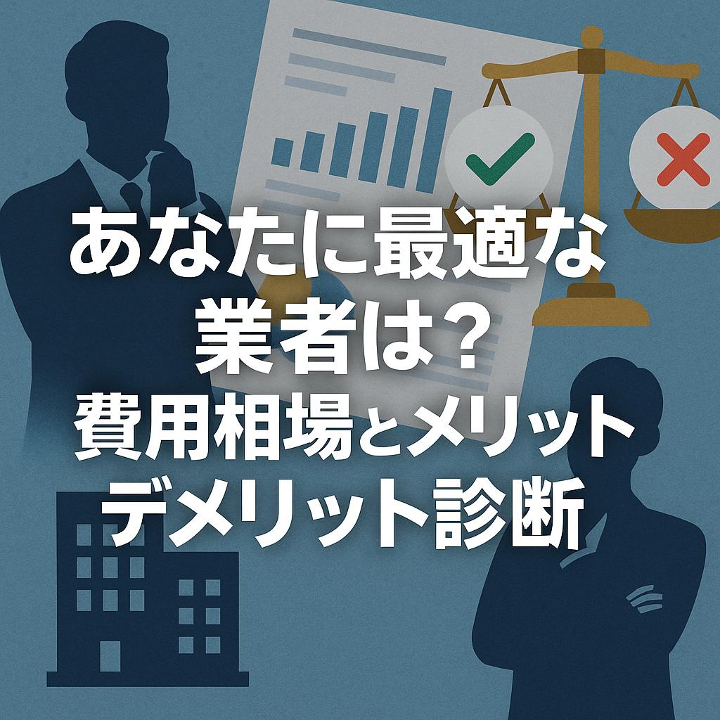 あなたに最適な業者は？費用相場とメリットデメリット診断